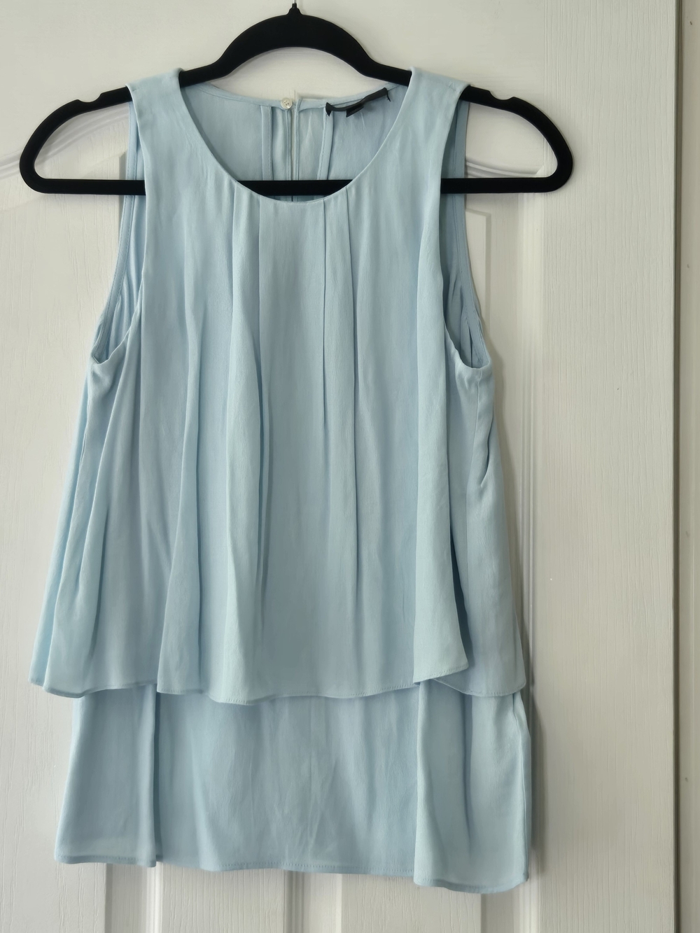 J.Crew Layered Sleeveless Blouse 100% Viscose Ice Blue Size 2
